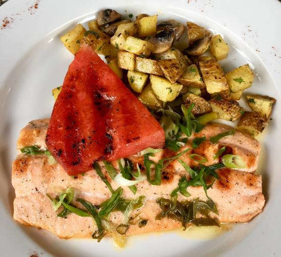 Local trout with grilled watermelon