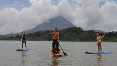 Stand Up Paddle Boarding on Lake Arenal