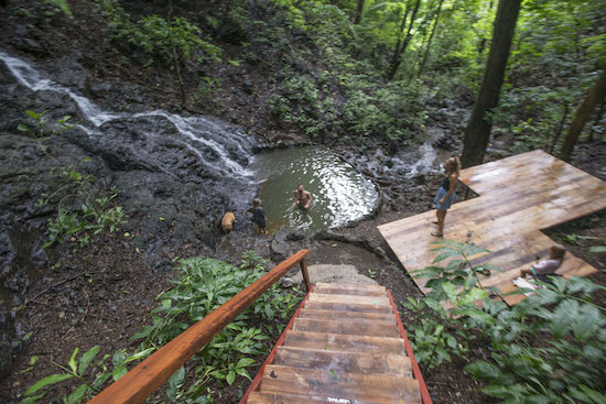 Tierra Magnifica Yoga Deck in the Waterfall